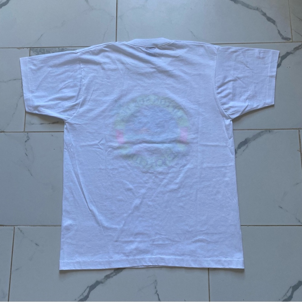 Vintage 1990s 90s Lipton Sun Tea Beach Club T Shirt Tee Size XL White Neon Pink - Picture 3 of 5